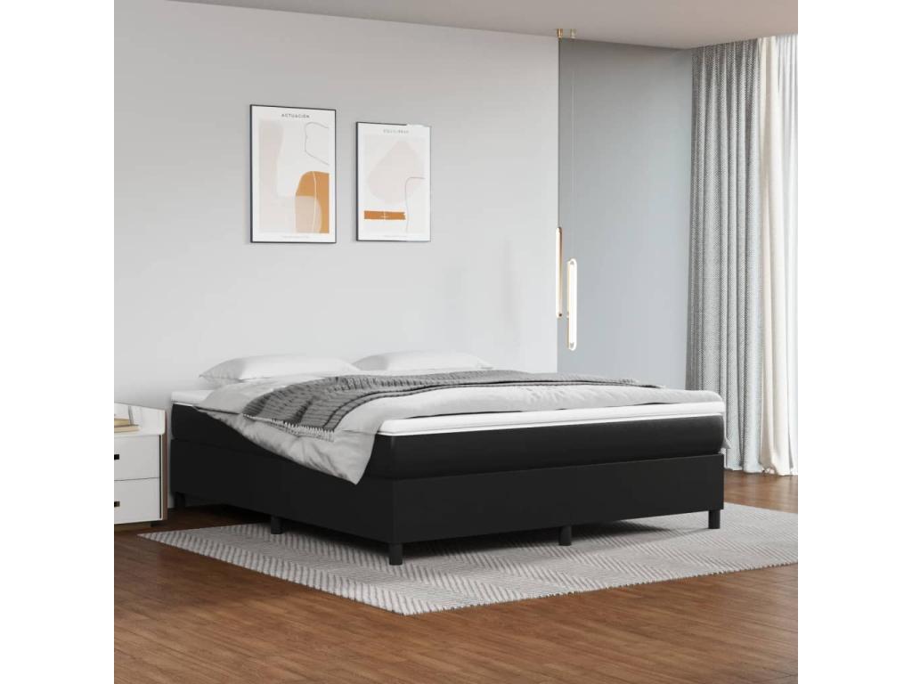 Cadre de lit sans matelas noir 160x200 cm similicuir QPVM11478