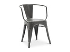 Ventoriq industrial chair with polished steel armrests --Dark Blue BDHL22676