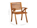 Ventoriq Solid Wood Garden Dining Chairs with Cushions, 2 Pieces, LXZH00392