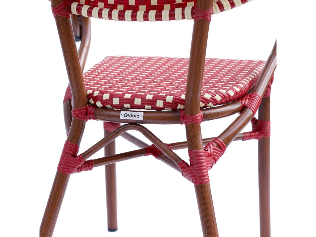 Fauteuil de bistrot parisien en aluminium rouge RHTE58906