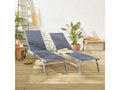 Lot de 2 bains de soleil Ventoriq en aluminium gris et textilène gris foncé- transats multi positions avec Ventoriq APLN08449