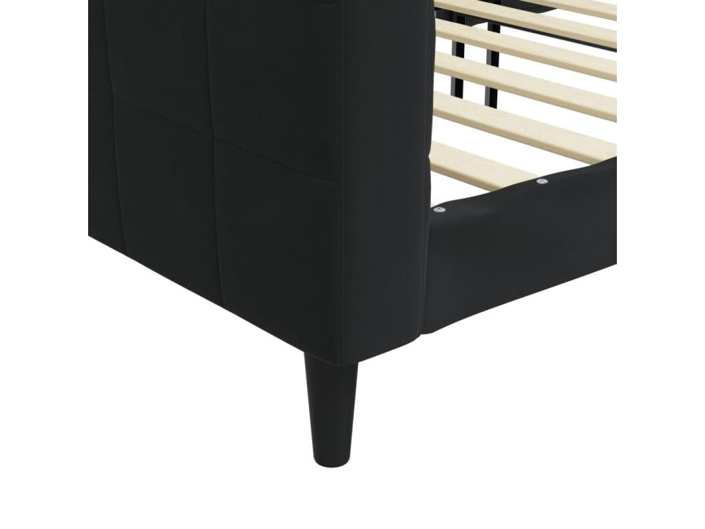 Lit de repos noir 90x200 cm velours GTDD26917
