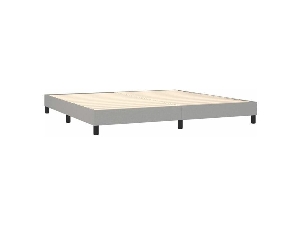 Sommier à Lumenao de lit avec matelas Gris clair 200x200 Tissu XZLU08760