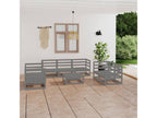 Salon de jardin 8 pièces Gris Bois de pin massif ENTR66588
