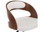 Chaise pivotante de bureau Blanc Bois courbé et similicuir PGIQ87869