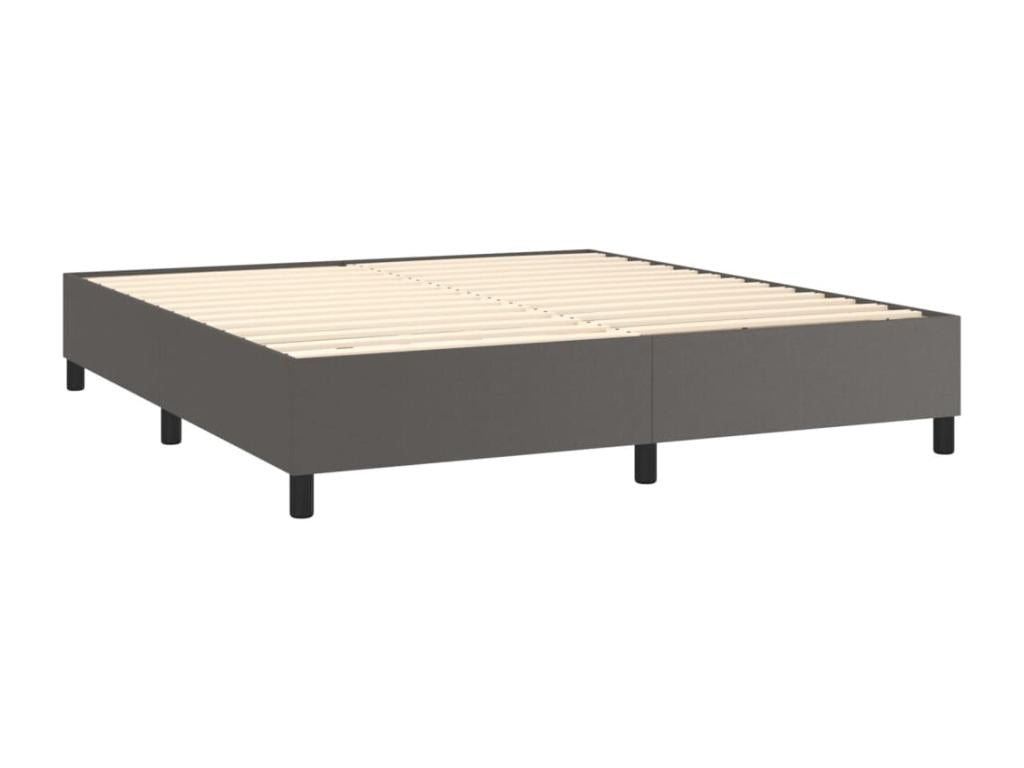 Lit à sommier tapissier avec matelas Gris 180x200 cm Similicuir VDCL89346