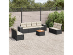 Salon de jardin 9 pcs avec coussins noir résine tressée HKOR65119