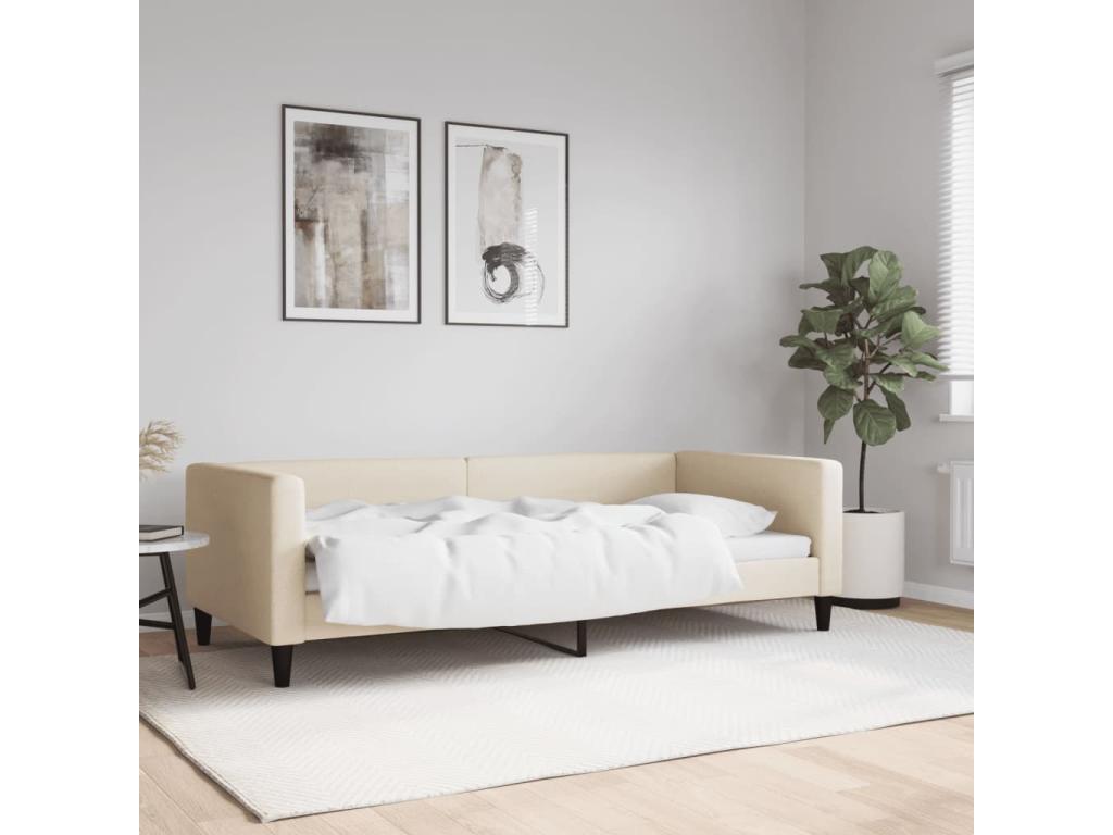Lit de repos crème 90x200 cm tissu MUWE55885