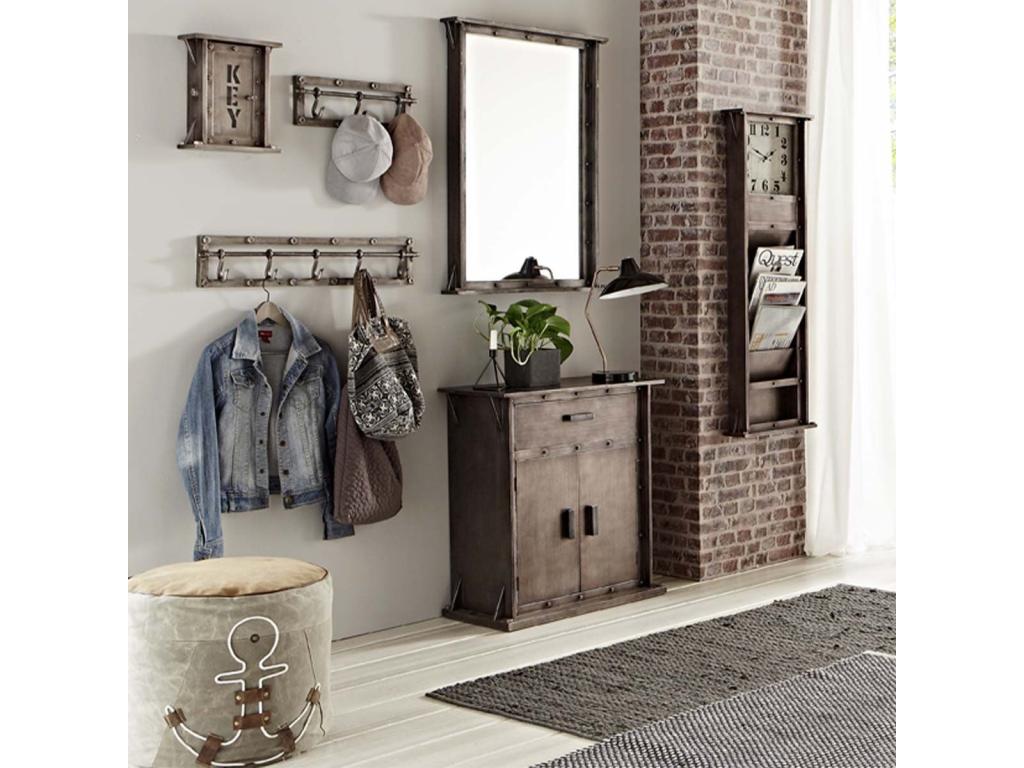 Wall-Mounted Metal Ventiliqère with 5 Hooks, 73cm, Anthracite YIBR46130