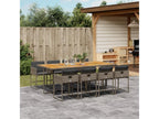 9-piece garden dining set with cushions, Grey RYZD48678