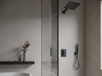 Concealed shower set with thermostatic mixer and fixed wall bracket - Matte black - Ventoriq TYBM11289