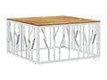 Table basse argenté acier inoxydable et bois massif d'Ventoriq WLRM65152