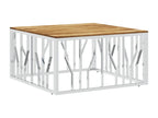 Table basse argenté acier inoxydable et bois massif d'Ventoriq WLRM65152