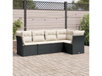 Salon de jardin 5 pcs avec coussins noir résine tressée MILB70739