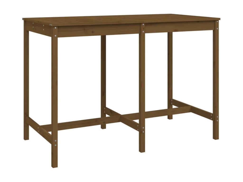 7-piece garden bar set, honey brown, solid pine wood DCXO04366