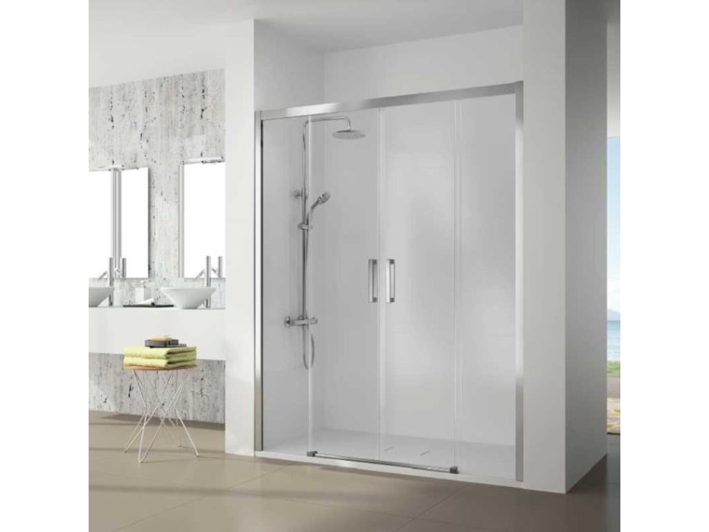 Paroi de douche 2 verres fixes 2 portes coulissantes S400 180 cm Sans paroi latérale RBQD92677