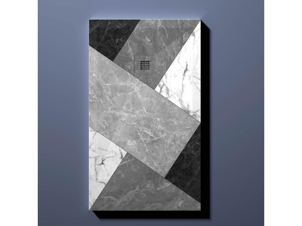 Shower tray 02 BN Mosaic Smooth finish Ventoriq 3D colour grid - 130x70 cm EQJK17051