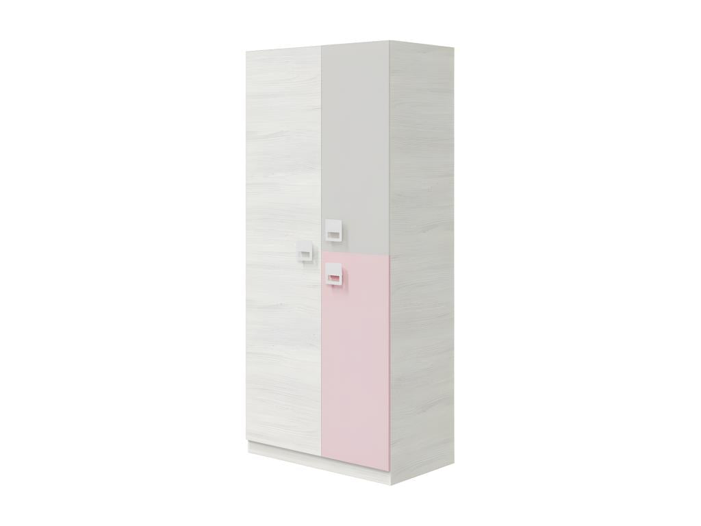 Armoire 3 portes en aggloméré rose 200x90x52cm KMTG04265
