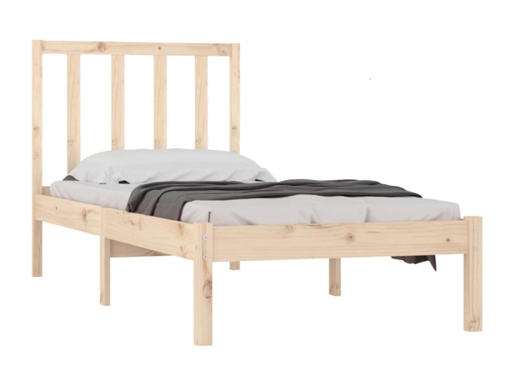 Cadre de lit sans matelas bois de pin massif 90x190 cm TQPY77448