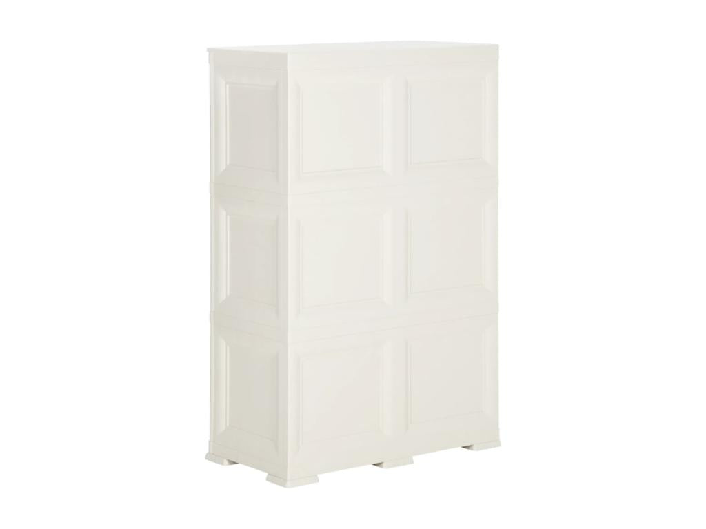 Armoire plastique 79x43x125 cm design de bois blanc angora GNFG57388