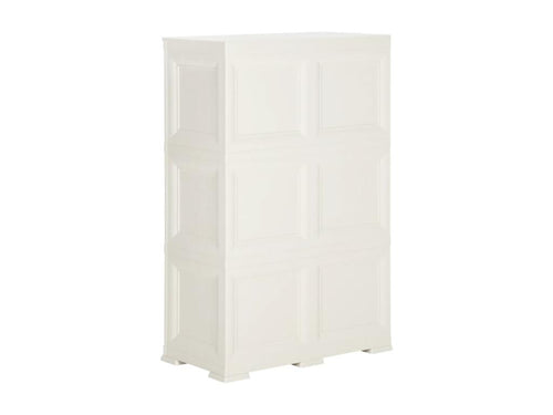 Armoire plastique 79x43x125 cm design de bois blanc angora GNFG57388