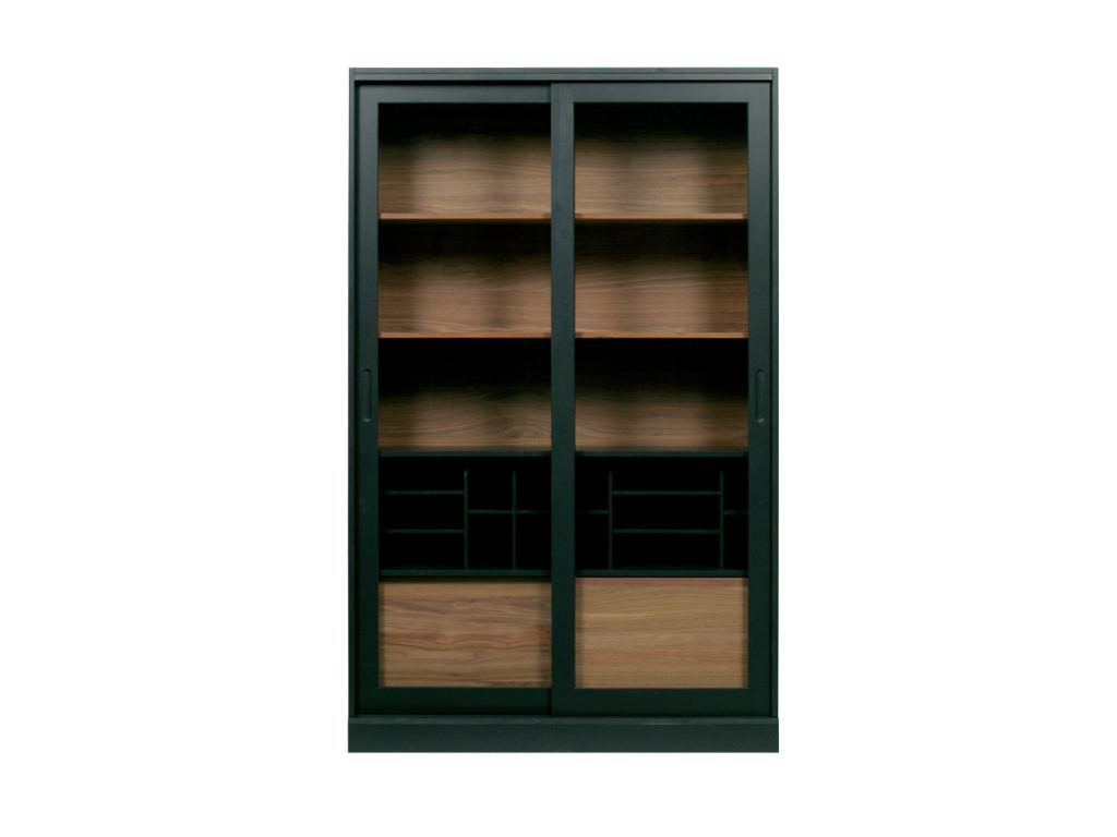 Lumenao - 2-Door Wooden Display Cabinet H200cm - Black OAYF09566