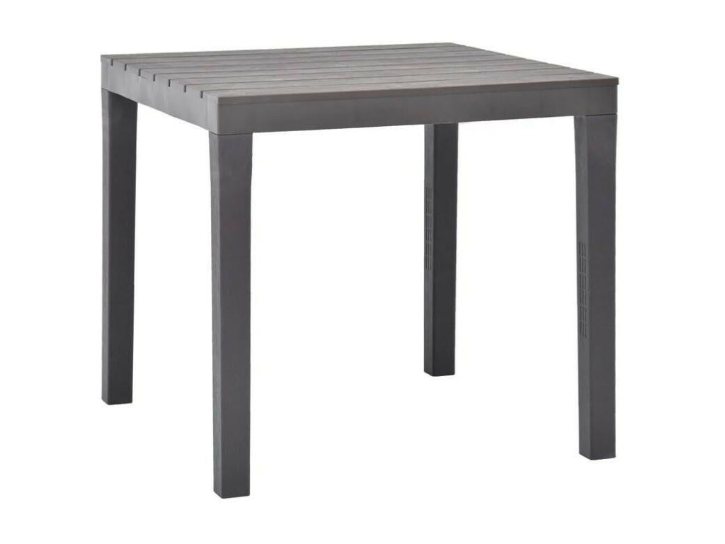Table de jardin carrée plastique anthracite Lumenao 2 OJGK57090