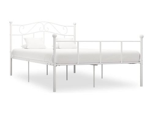 White Metal Bed Frame 140x200 cm OWSI35598