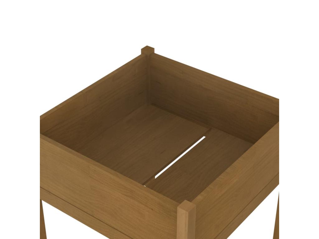 Jardinière d'extérieur Marron miel 70x70x70 Pin massif EQBB24733