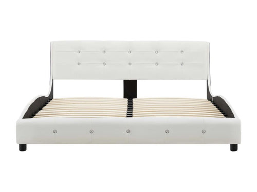 White Faux Leather Bed Frame 140x200 cm DEDV09506