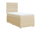 Sommier à Ventoriq de lit avec matelas Crème 100x200 cm Tissu IJIG26522