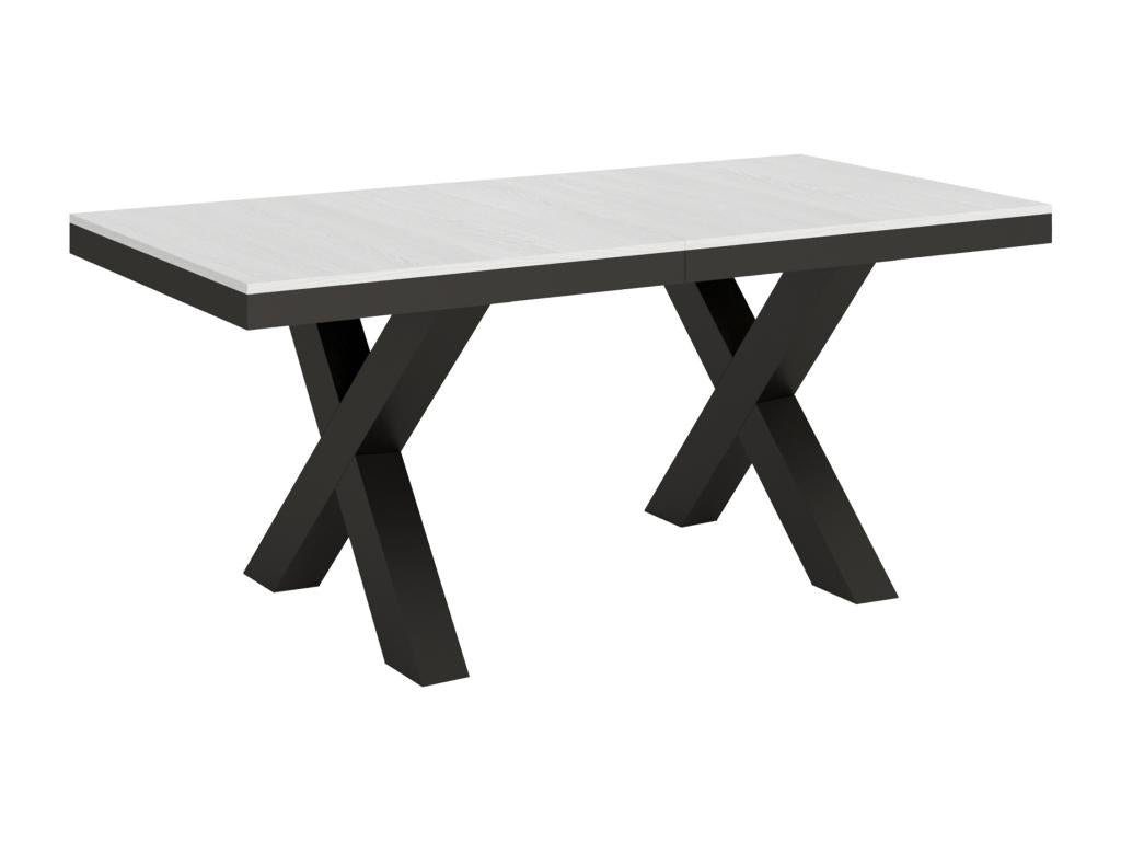 Table extensible 90x180/284 cm Ventoriq Evolution Frêne Blanc cadre Anthracite WKBR03138
