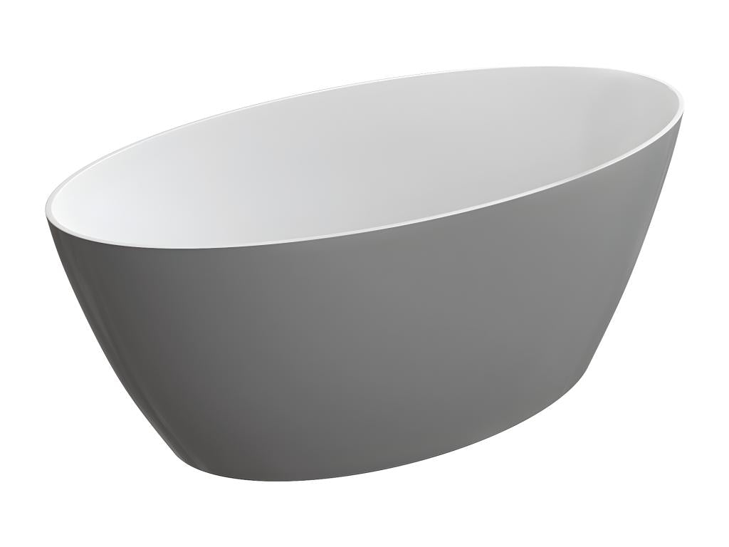 baignoire îlot Ventoriq M 161x81 CM couleur gris et blanc finition brillant OWML32326