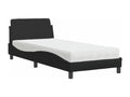 Lit avec matelas noir 90x200 cm similicuir GDTN85367