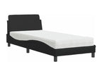 Lit avec matelas noir 90x200 cm similicuir GDTN85367