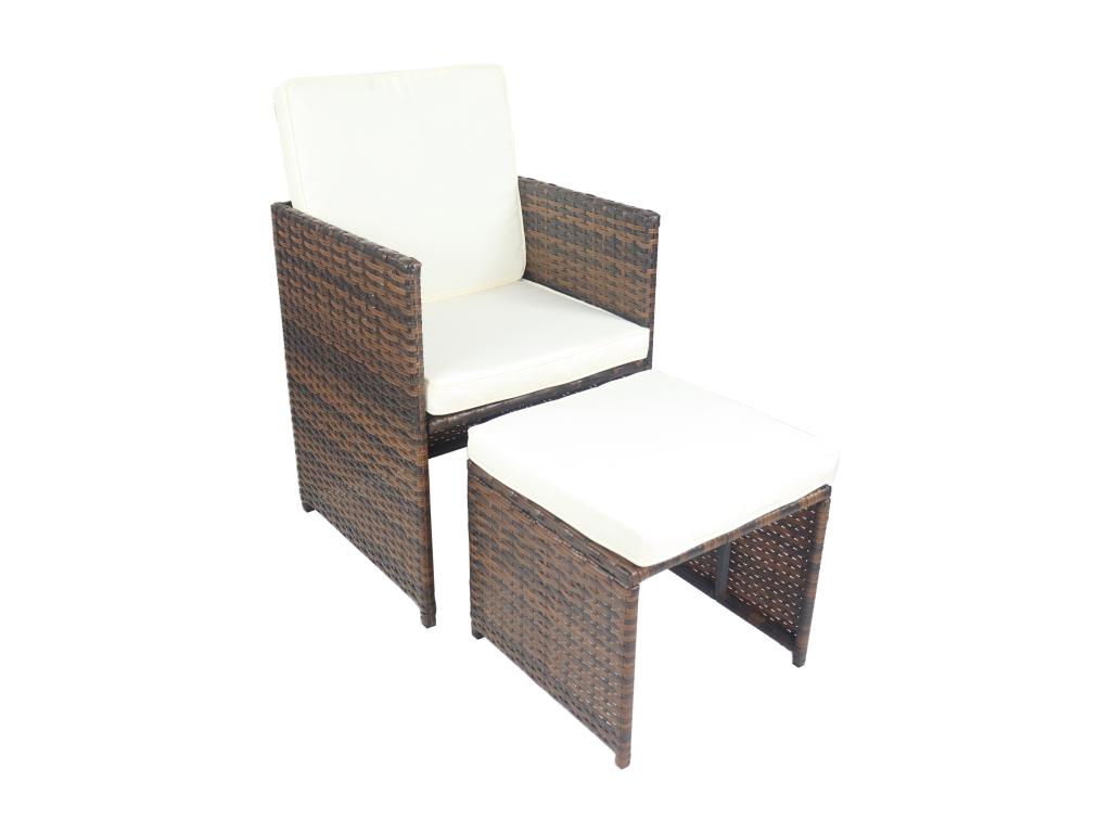 Lumenao 9-pièces salon de jardin salon de jardin verre table chaises rotin Lumenao AYAJ33072