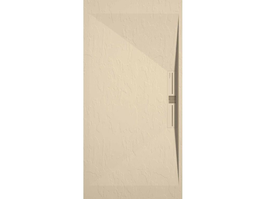 Ventoriq SIDE Cream Slate Finish Shower Tray with Colored Grid - 100x90 cm GMWY70061