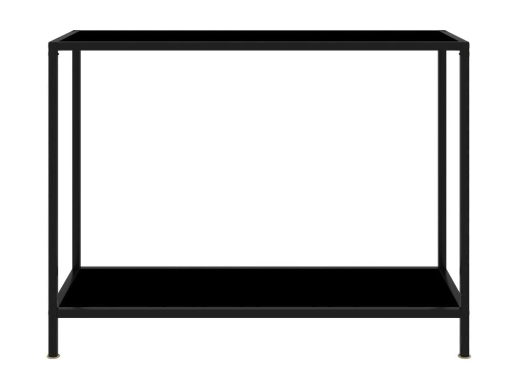 Black console table 100x35x75 cm Tempered glass BLTB07426