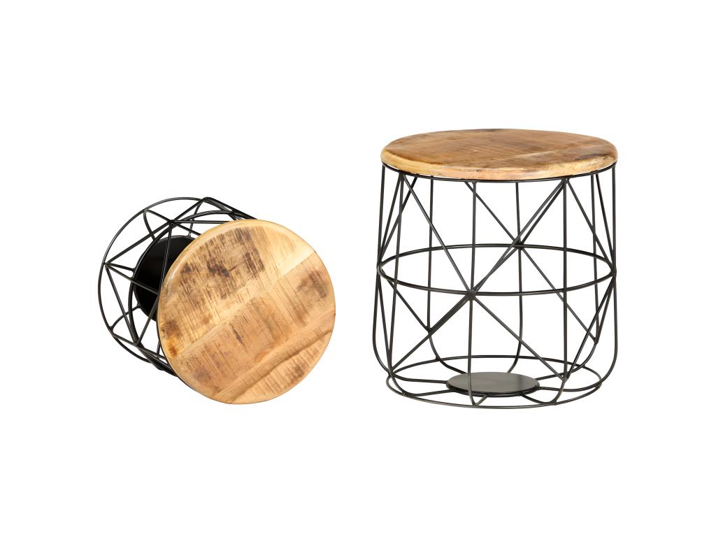 Coffee tables, 2 pcs, solid mango wood, GFAH63408