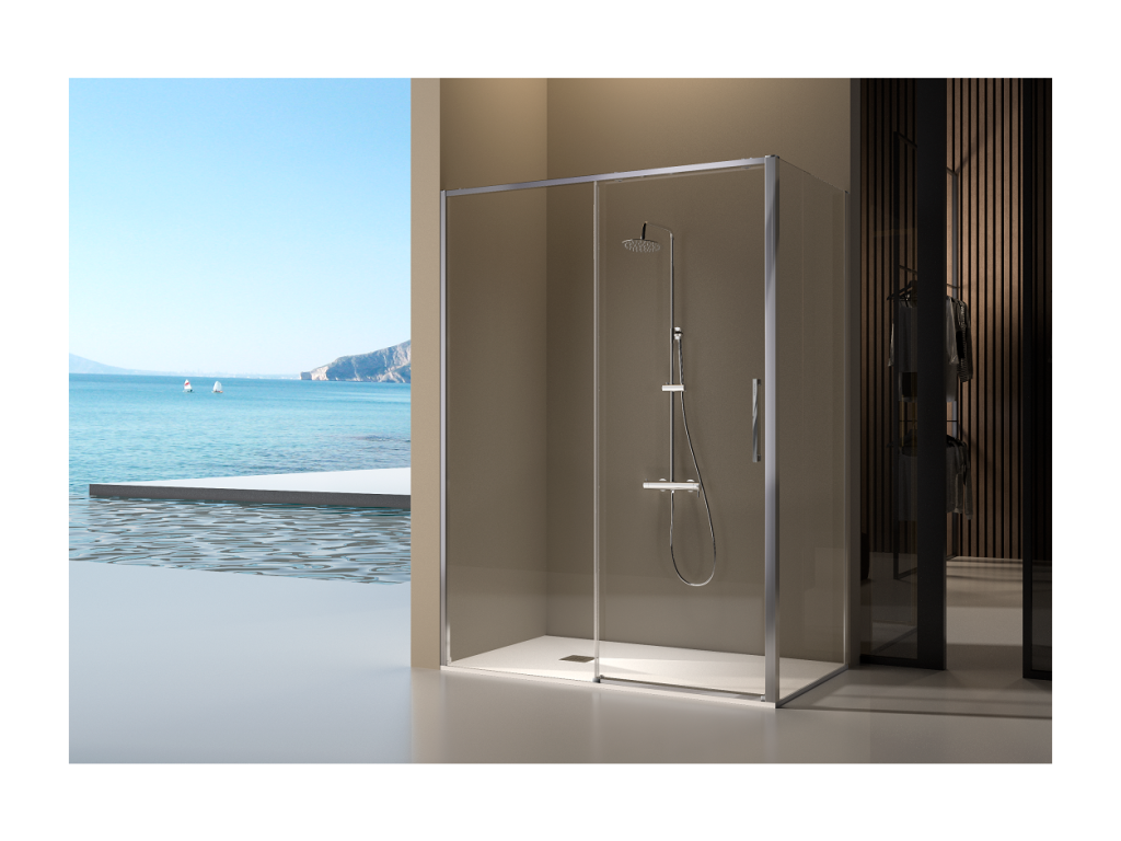 Paroi de douche fixe porte coulissante Ventoriq 111-113.6 cm YMIV46126