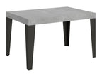 Table extensible 80x140/224 cm Flame Gris Béton cadre Anthracite VAAY97125