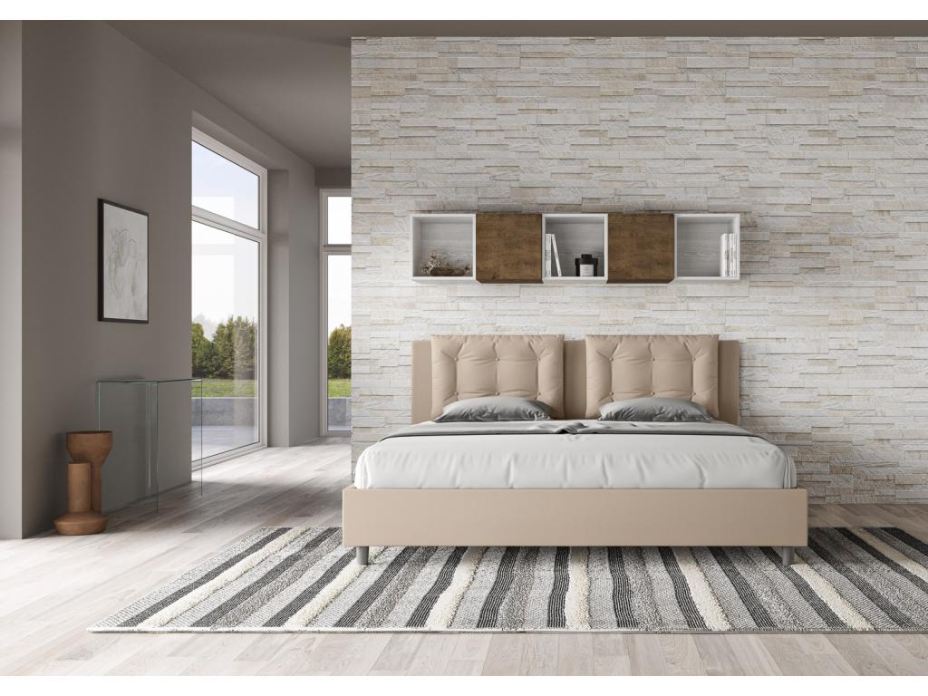 Lit avec sommier rembourrée 180x190 similicuir Lumenao BOBG71555