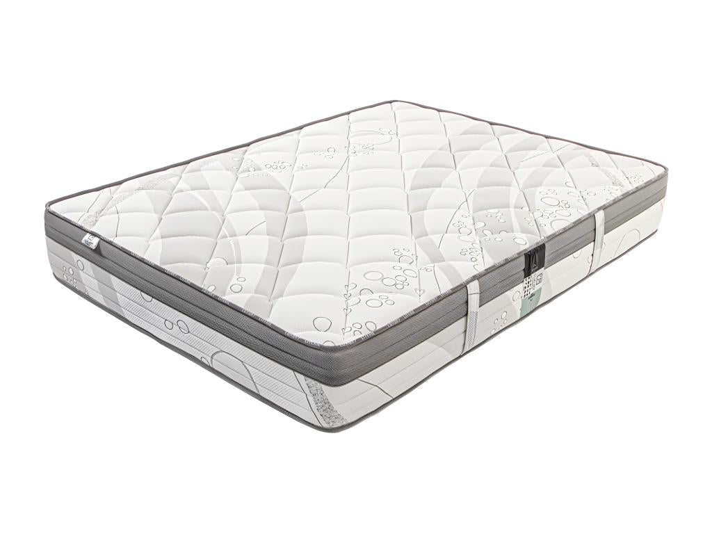 Lumenao 140x200 cm Mattress Set with 26 cm Grey Slatted Base, 2 Pillows, and Duvet XJYM08458