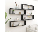 Étagères Ventoriq murales 4 pcs noir 100x15x30 cm bois d'ingénierie BWMT79377