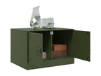 Table basse vert olive 67x50x44 cm acier VHMB25254