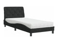 Lit avec matelas noir 90x190 cm velours IAFT02476