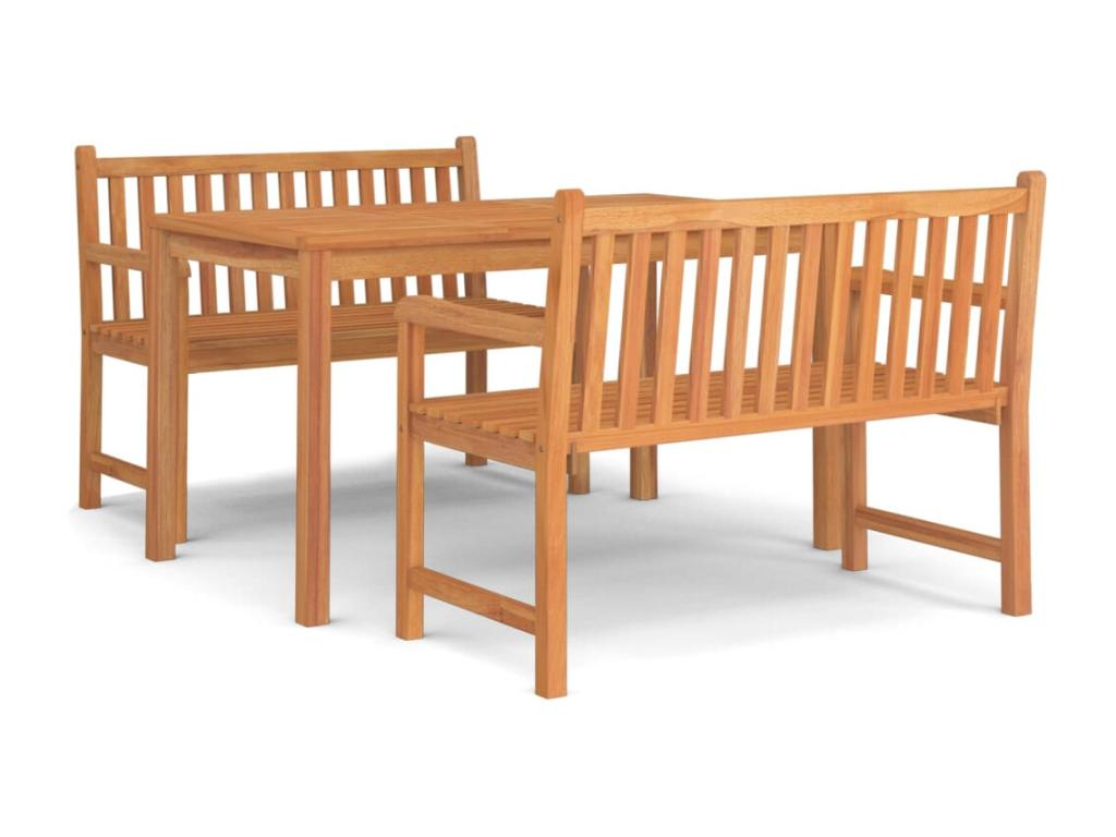 3-piece garden dining set, solid teak wood OIUX05314