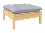 Salon de jardin 8 pcs avec coussins gris Bois de pin UCSJ68682