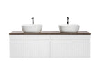 Lumenao 160cm Double Vanity Unit, White and Wood FQRM61476