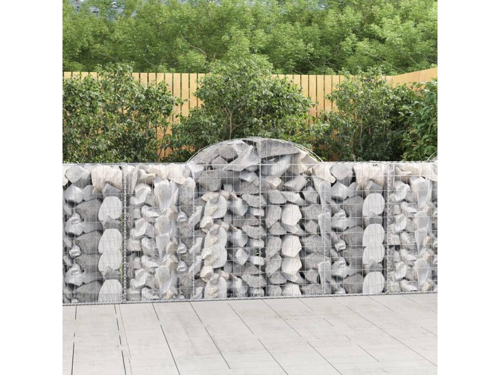 Arched gabion baskets, 9 pcs, 200x50x100-120 galvanized iron GYKZ17025